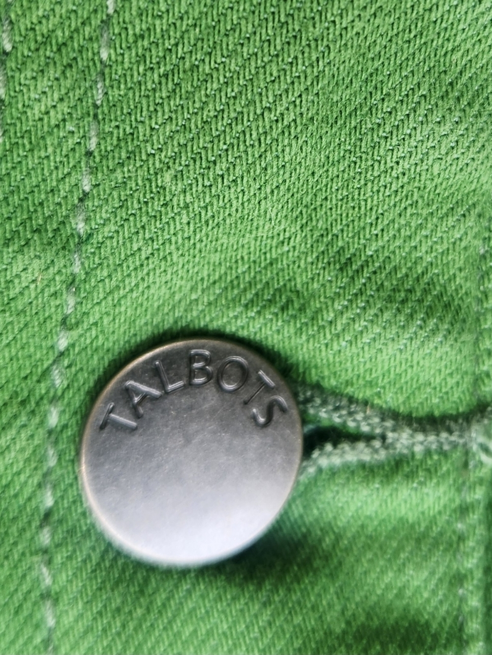 Talbots green denim short sleeved jacket Medium - Picture 9 of 11